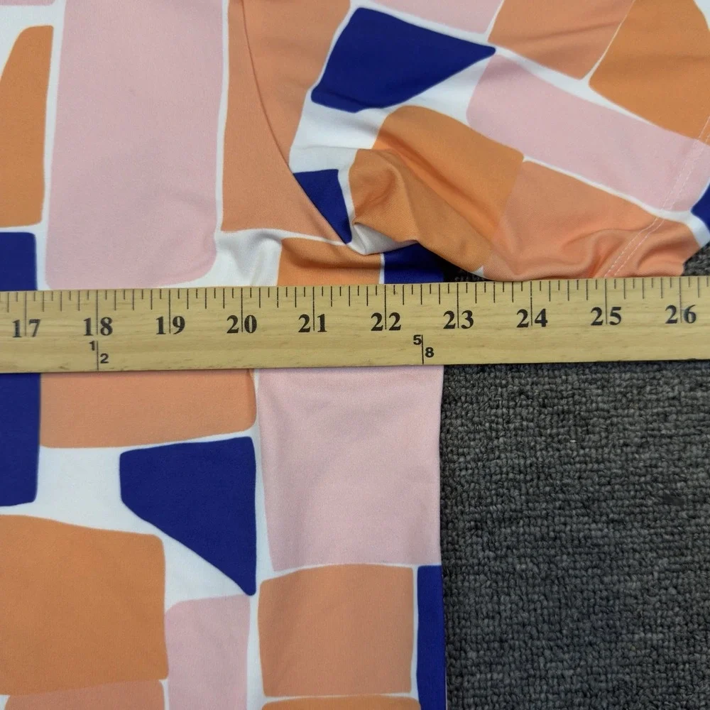 Bad Birdie Catalina 4 Way Stretch Golf Polo Shirt Geometric Orange Men's XL